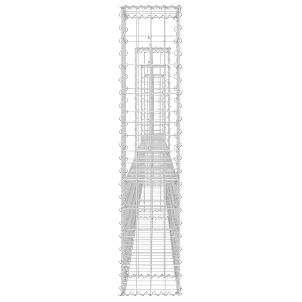 Cesto gabião em forma de u c/ 4 postes 380x20x100 cm ferro