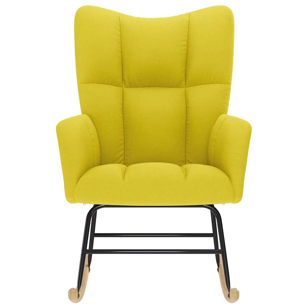 Cadeira de baloiço tecido amarelo claro