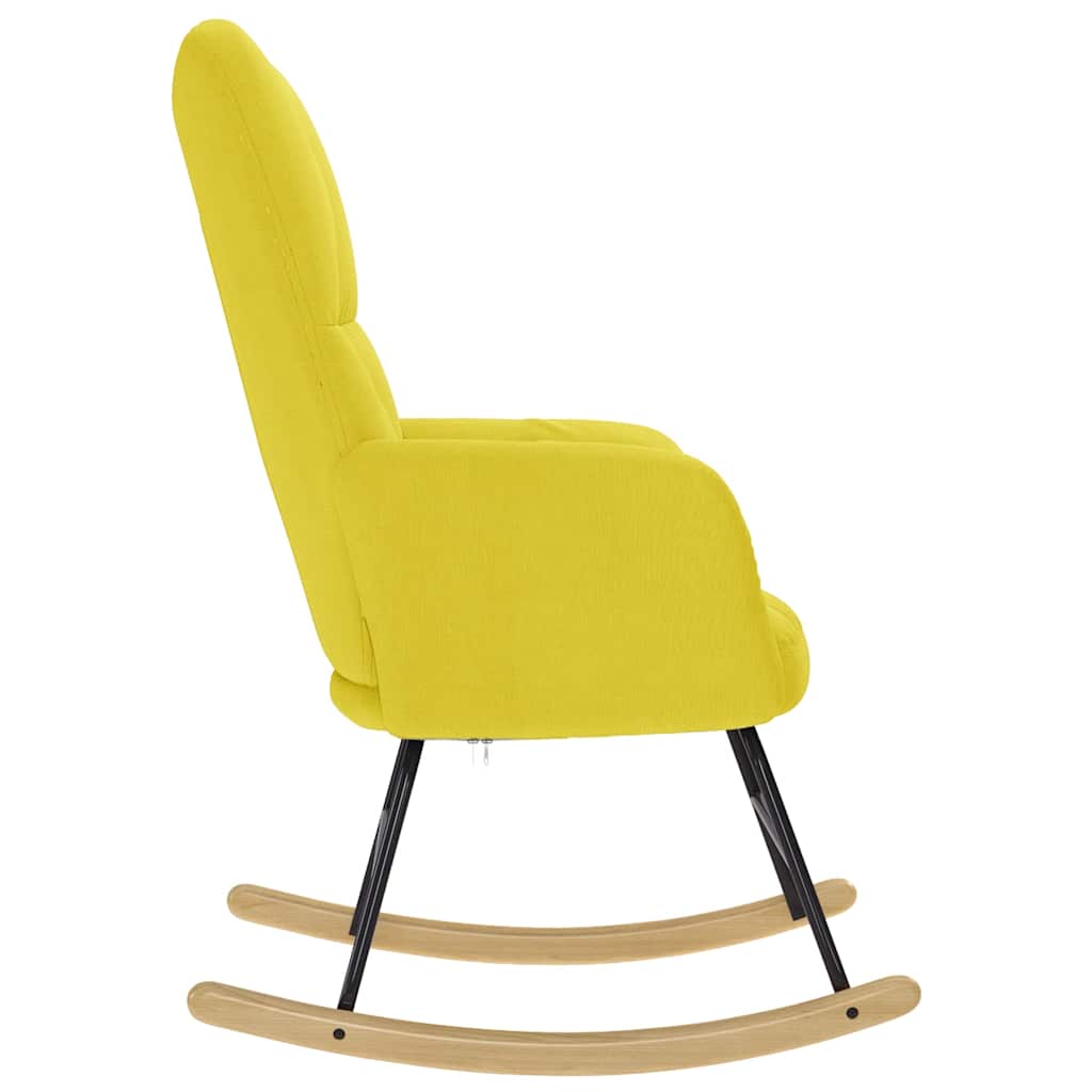 Cadeira de baloiço tecido amarelo claro