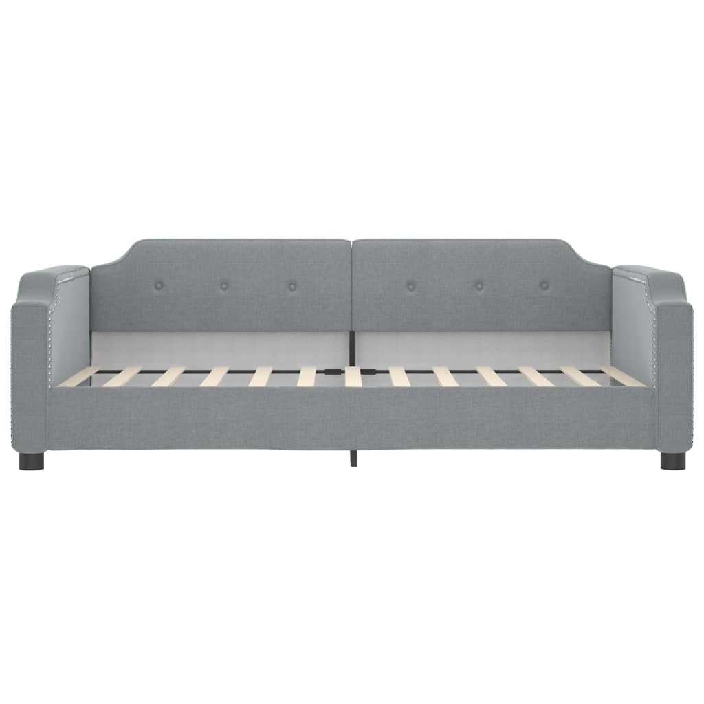 Sofá-cama com colchão 90x200 cm tecido cinzento-claro
