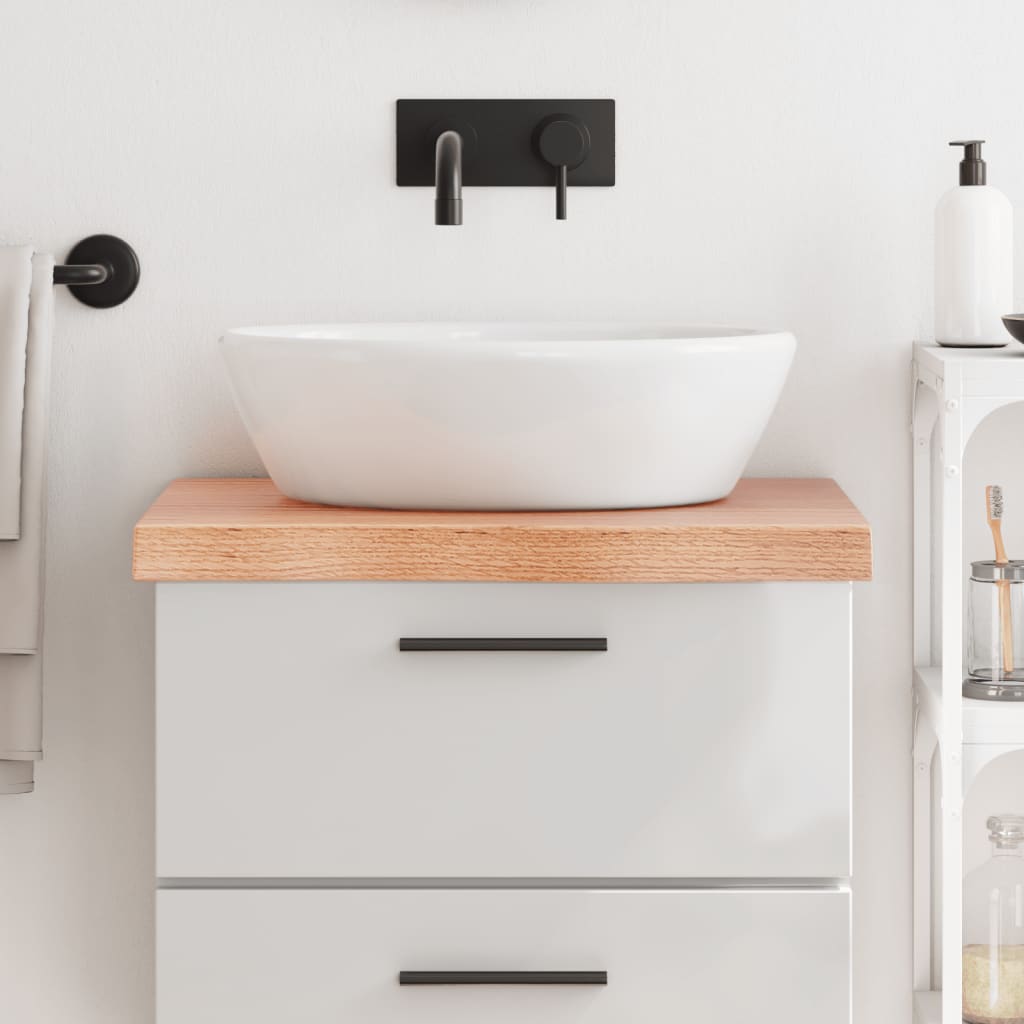 Bancada p/ wc 60x50x(2-6) cm madeira maciça tratada castanho