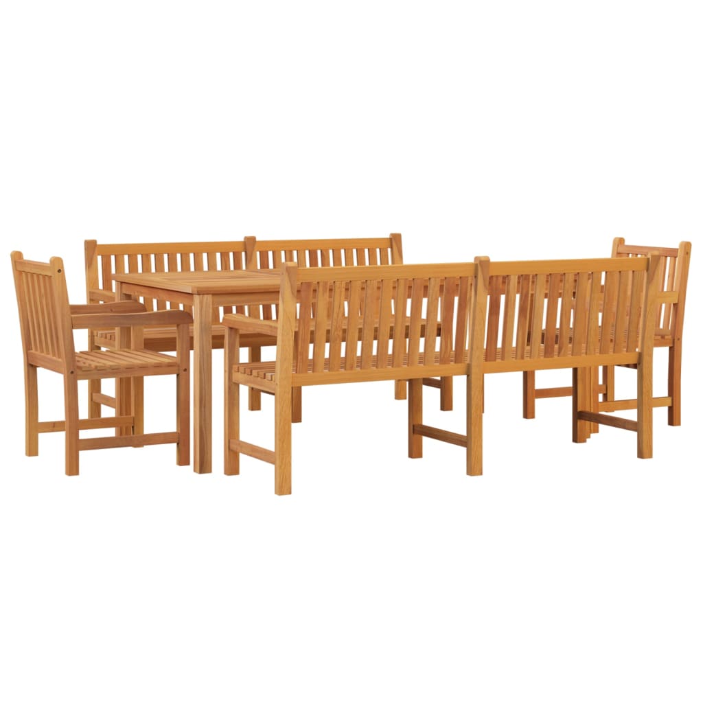 5 Pcs conjunto de jantar p/ jardim madeira de teca maciça