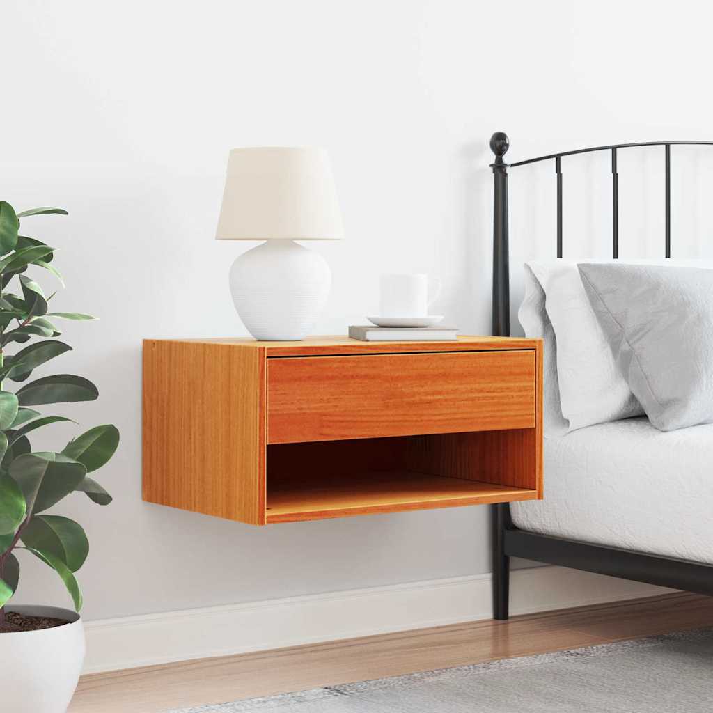 Mesa-de-cabeceira com gaveta marrom cera 50 x 32,5 x 24 cm