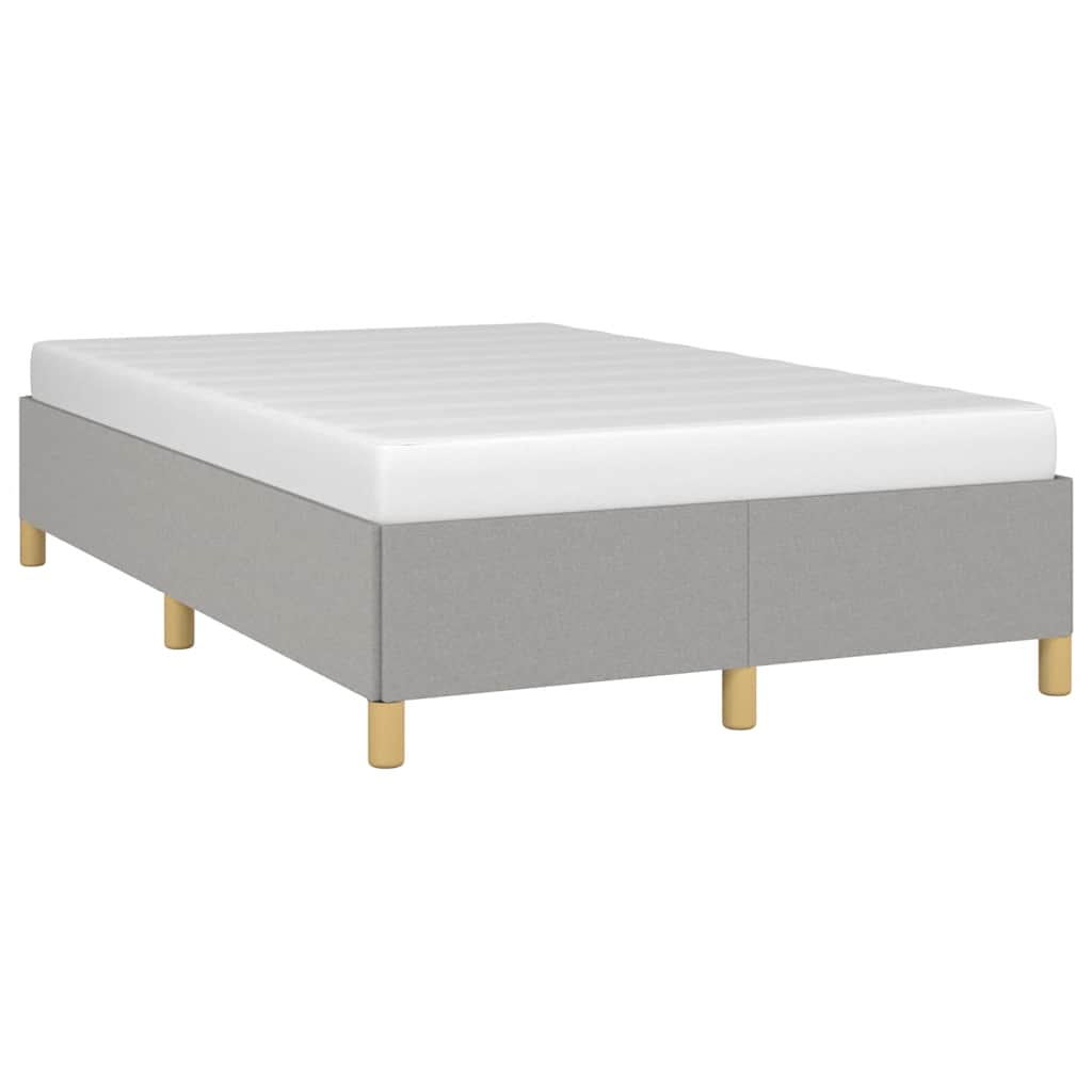 Estrutura de cama sem colchão cinza claro tecido