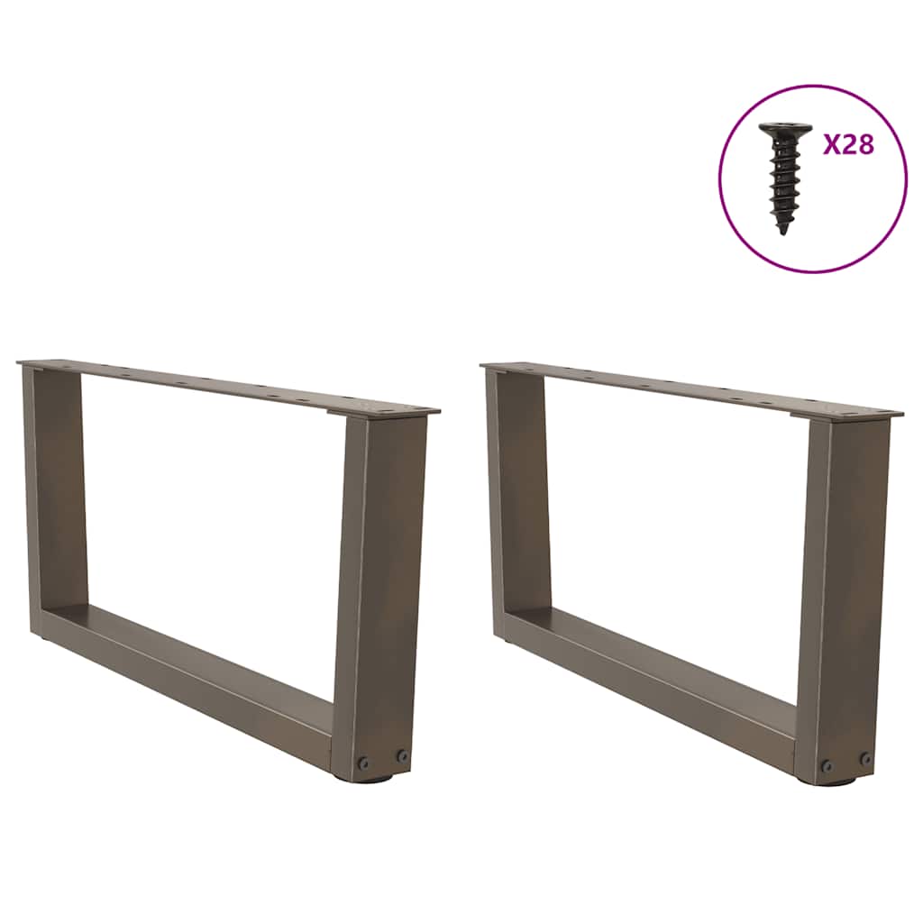 Pés para mesa de centro em formato de v, 2 peças, aço natural, 70x(30-31,3) cm, aço