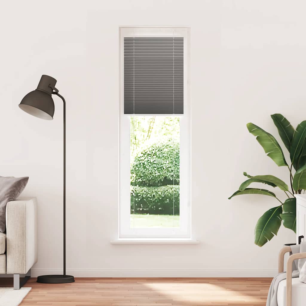 Antracite plissada cega 55x200 cm largura tecido 54,4 cm