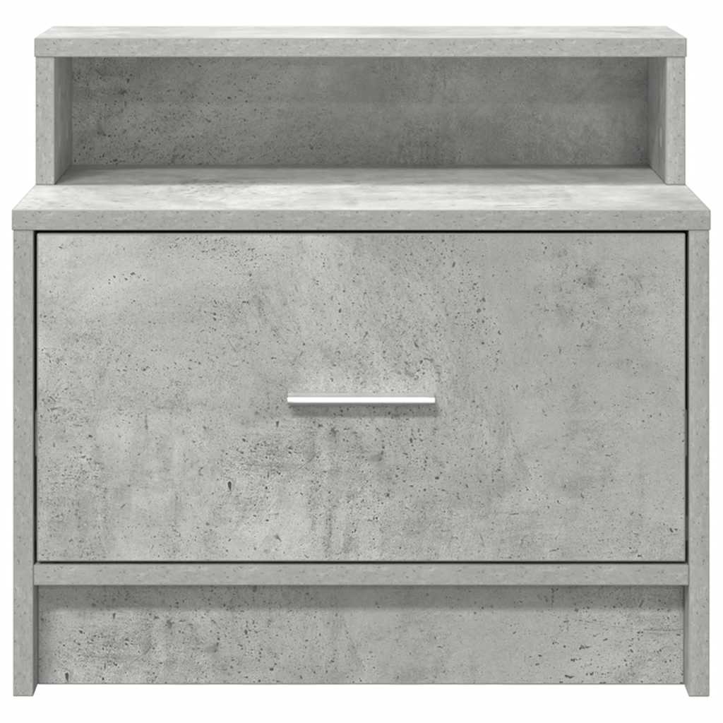 Mesas de cabeceira com gaveta 2 pcs 51x31x47cm cinzento cimento