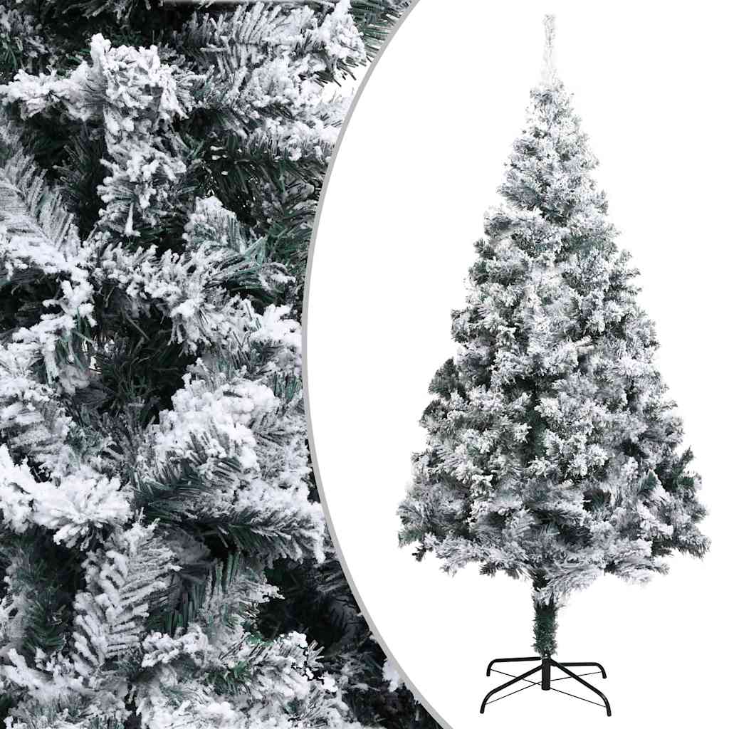 Árvore de natal artificial c/ flocos de neve 180 cm PVC verde