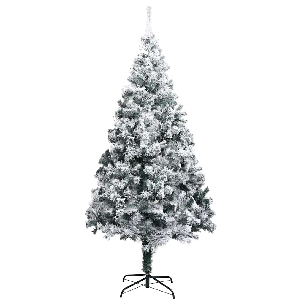 Árvore de natal artificial c/ flocos de neve 180 cm PVC verde