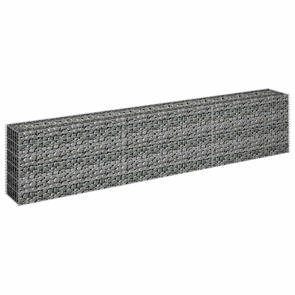 Canteiro elevado/cesto gabião 270x30x60 cm aço galvanizado