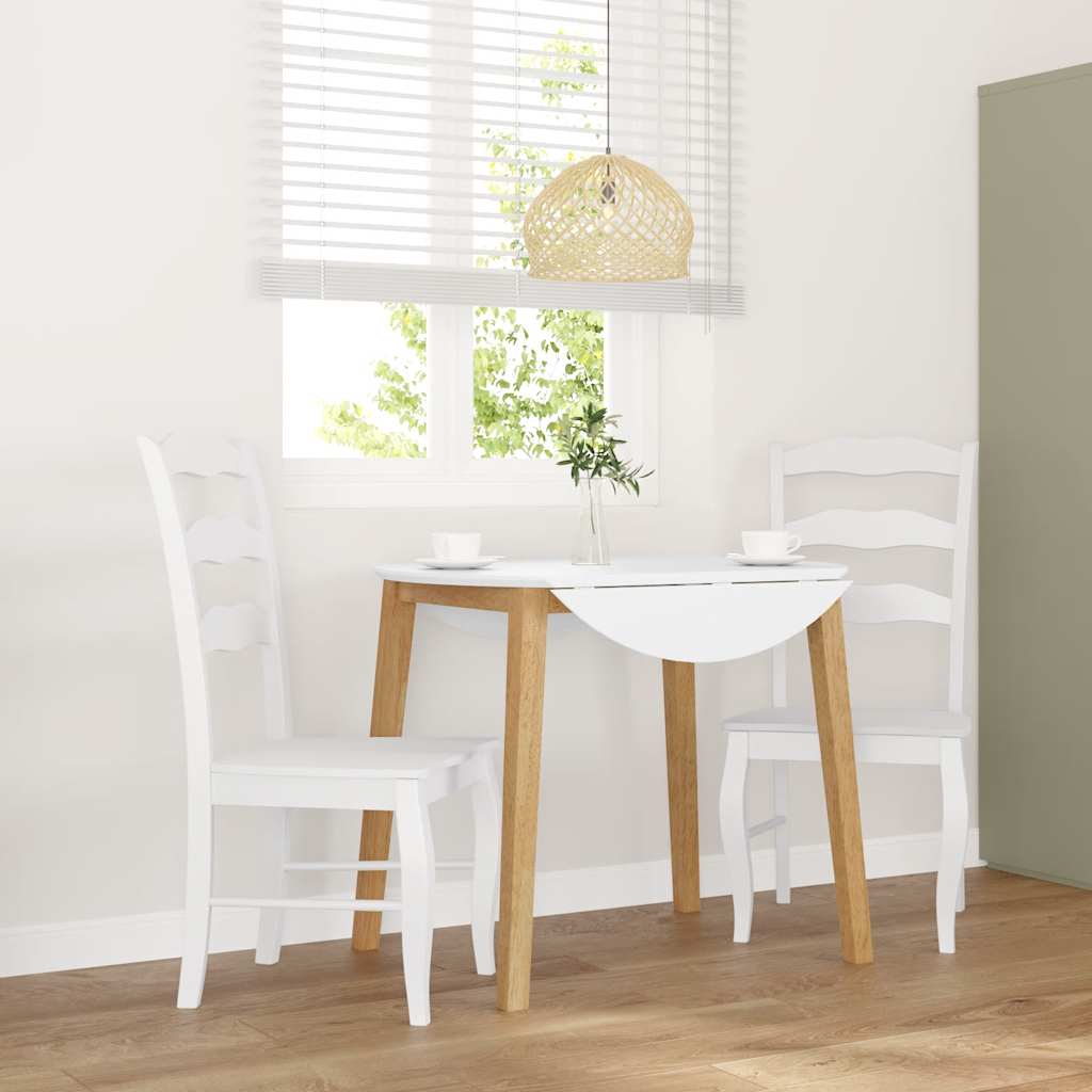 Cadeiras de jantar 2 pcs madeira de seringueira maciça branco