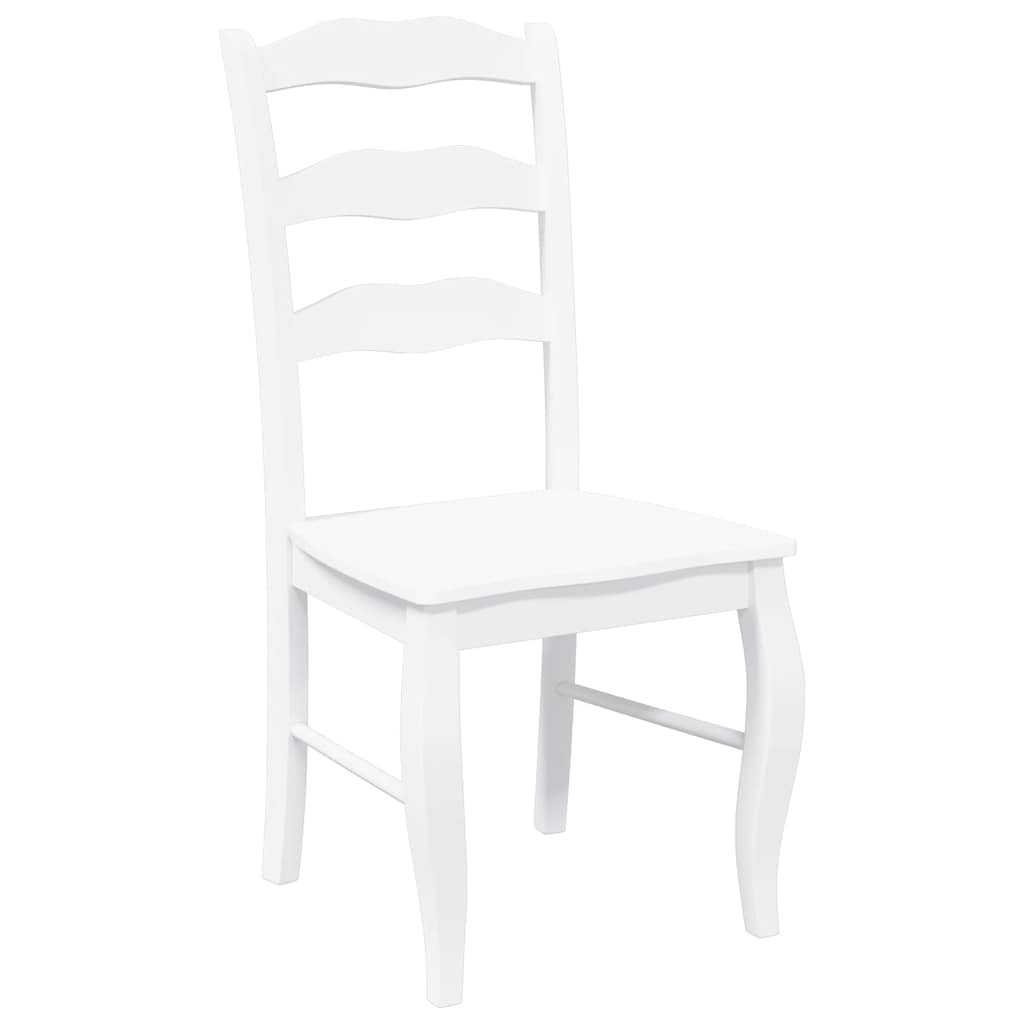Cadeiras de jantar 2 pcs madeira de seringueira maciça branco