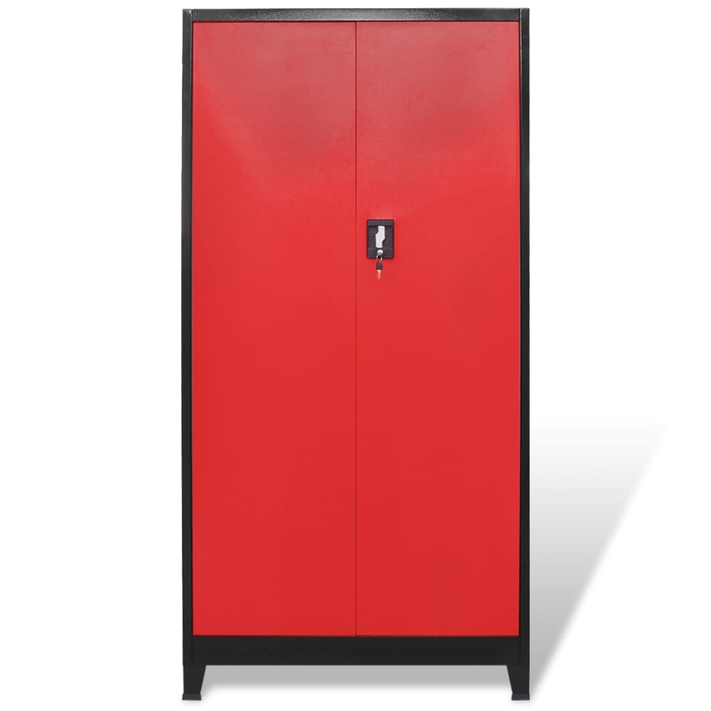 Armário de ferramentas 90x40x180 cm vermelho e preto