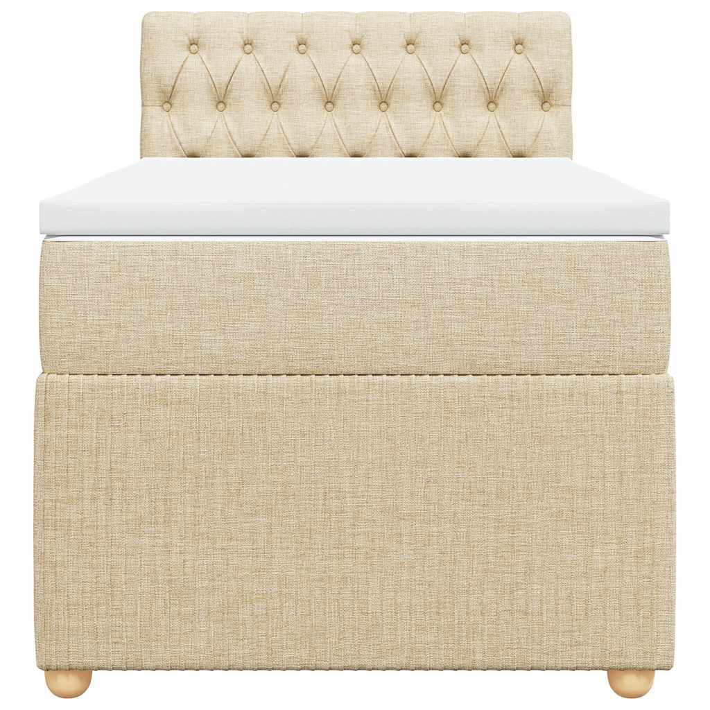 Cama com molas/colchão 90x190 cm tecido cor creme