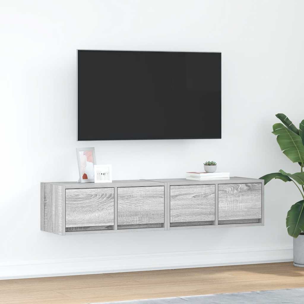 Móveis TV 2 pcs 60x31x25,5 cm derivados madeira cinzento sonoma