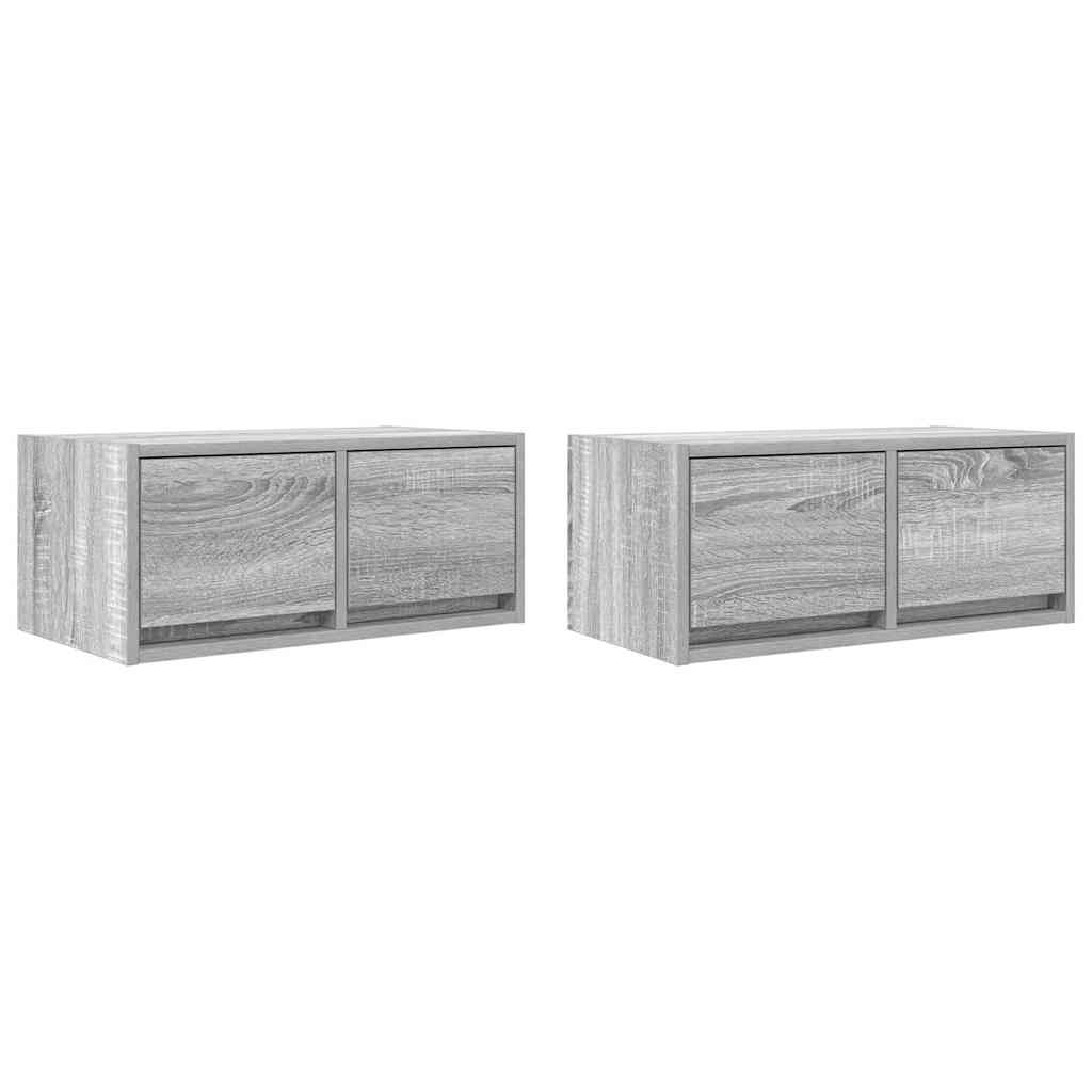 Móveis TV 2 pcs 60x31x25,5 cm derivados madeira cinzento sonoma