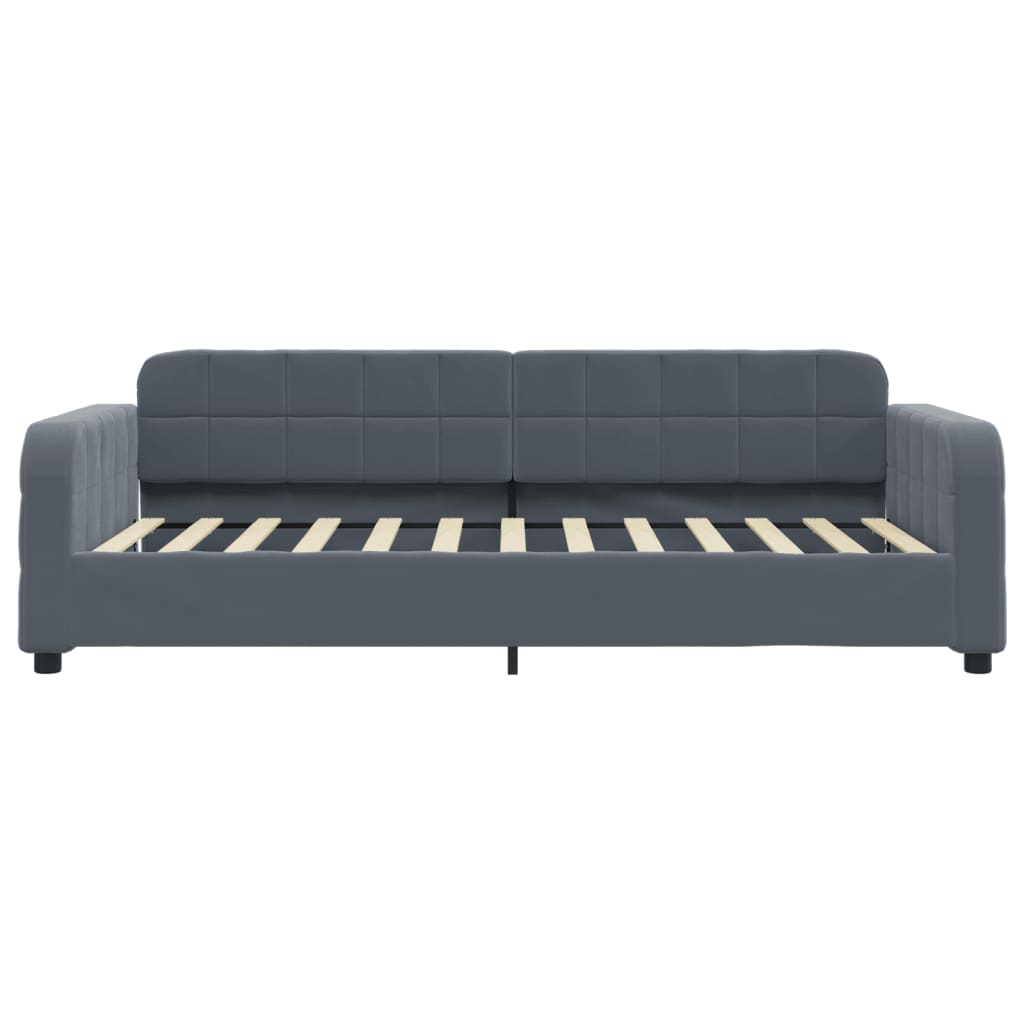 Sofá-cama 100x200 cm veludo cinzento-escuro