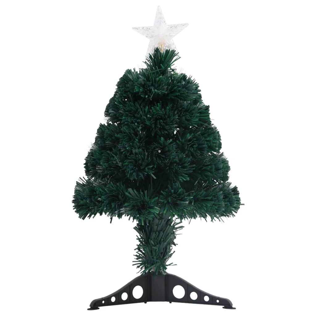 Árvore de natal pré-iluminada c/ suporte e LED 64 cm fibra ótica
