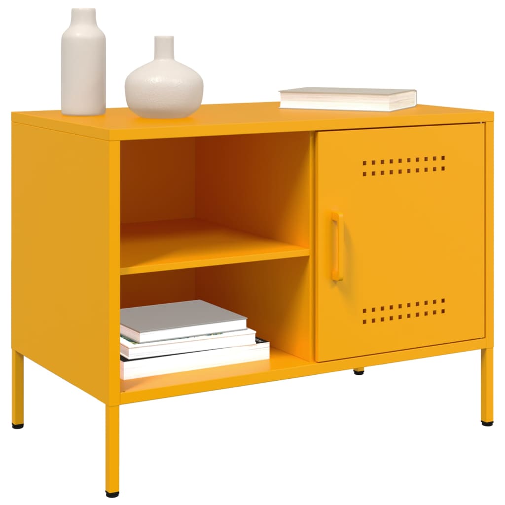 Móvel de TV 68x39x50,5 cm aço amarelo mostarda