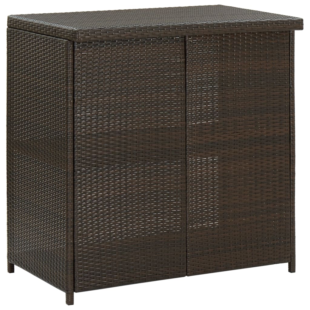 3 Pcs conjunto de bar vime PE castanho