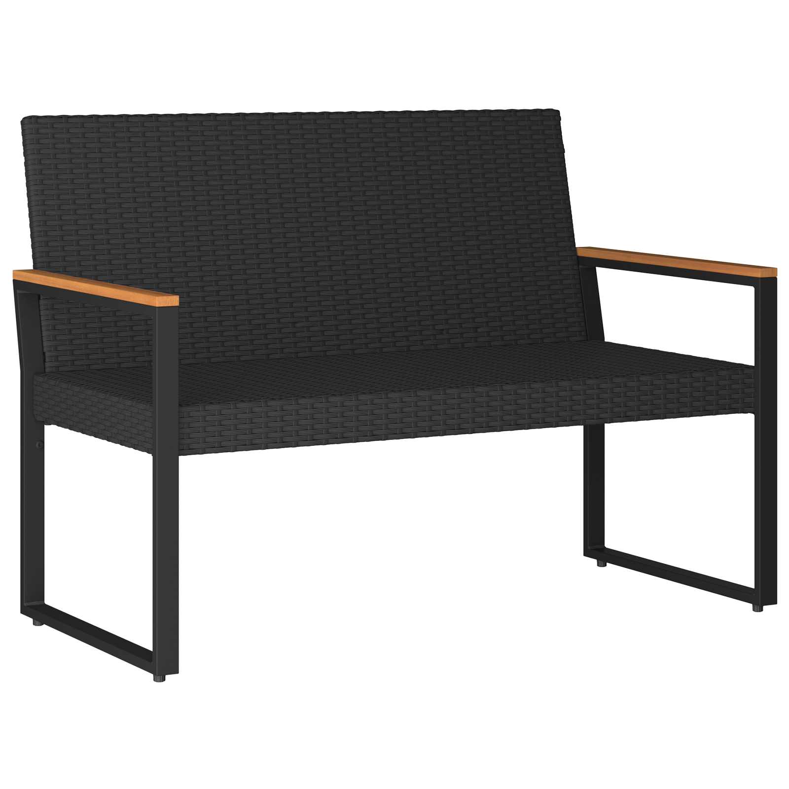 Banco de exterior preto e turquesa 107 x 61 x 80 cm vime PE