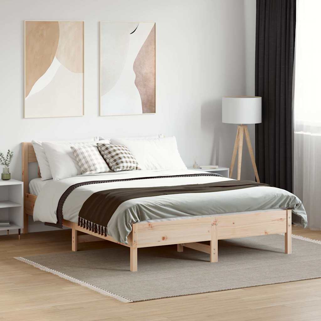 Cama sem colchão 150x200 cm madeira de pinho maciça
