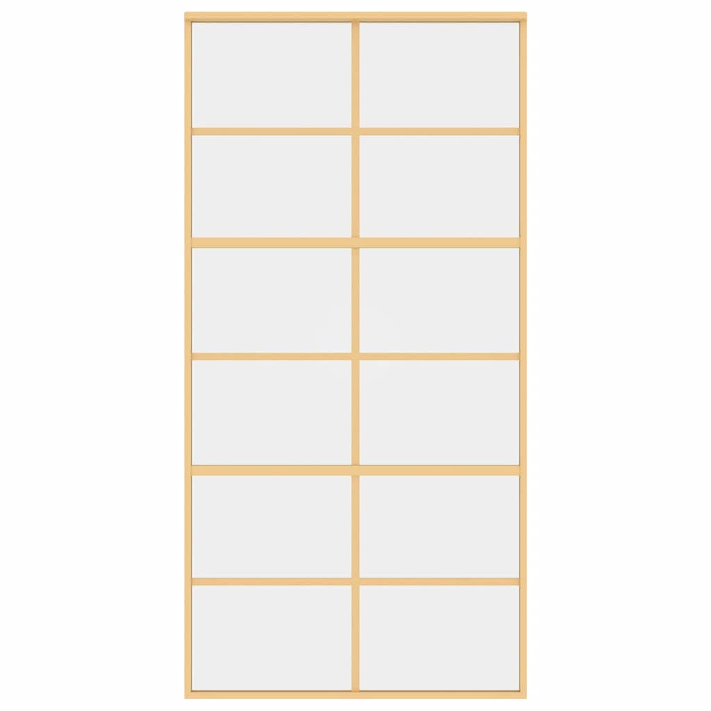 Porta deslizante 102,5x205 cm vidro esg/alumínio dourado