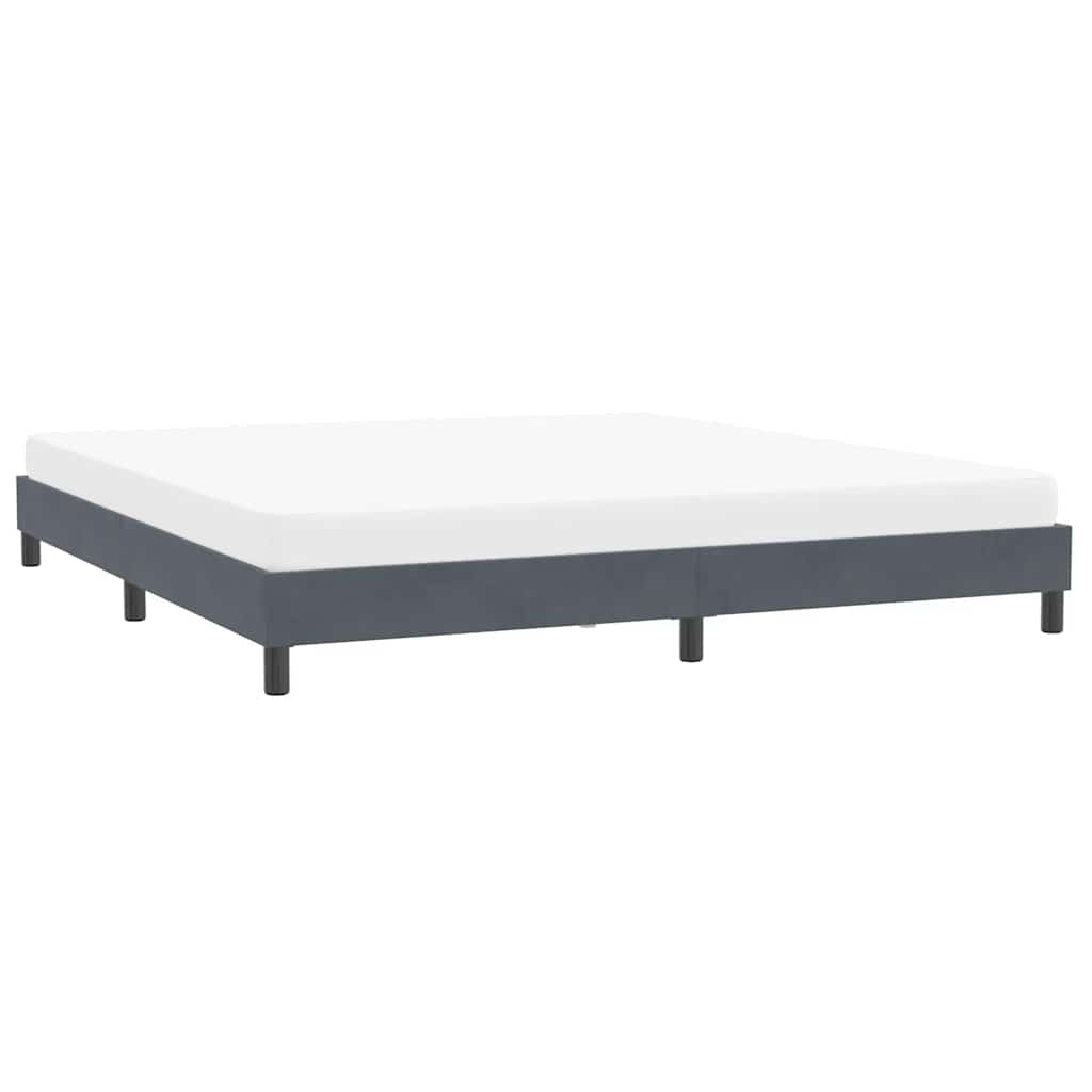 Estrutura de cama sem colchão 200x220 cm veludo cinzento-escuro