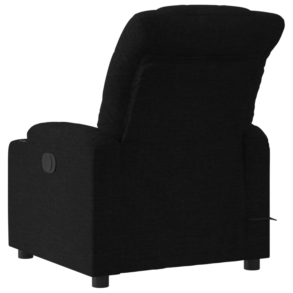 Poltrona de massagem reclinável em tecido preto
