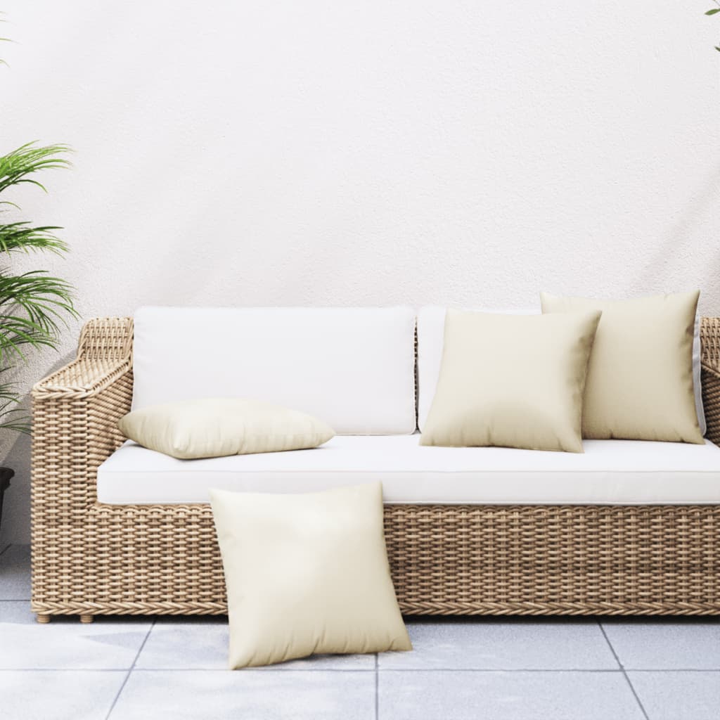 Almofadas de sofá 4 pcs 60x60 cm tecido cor creme
