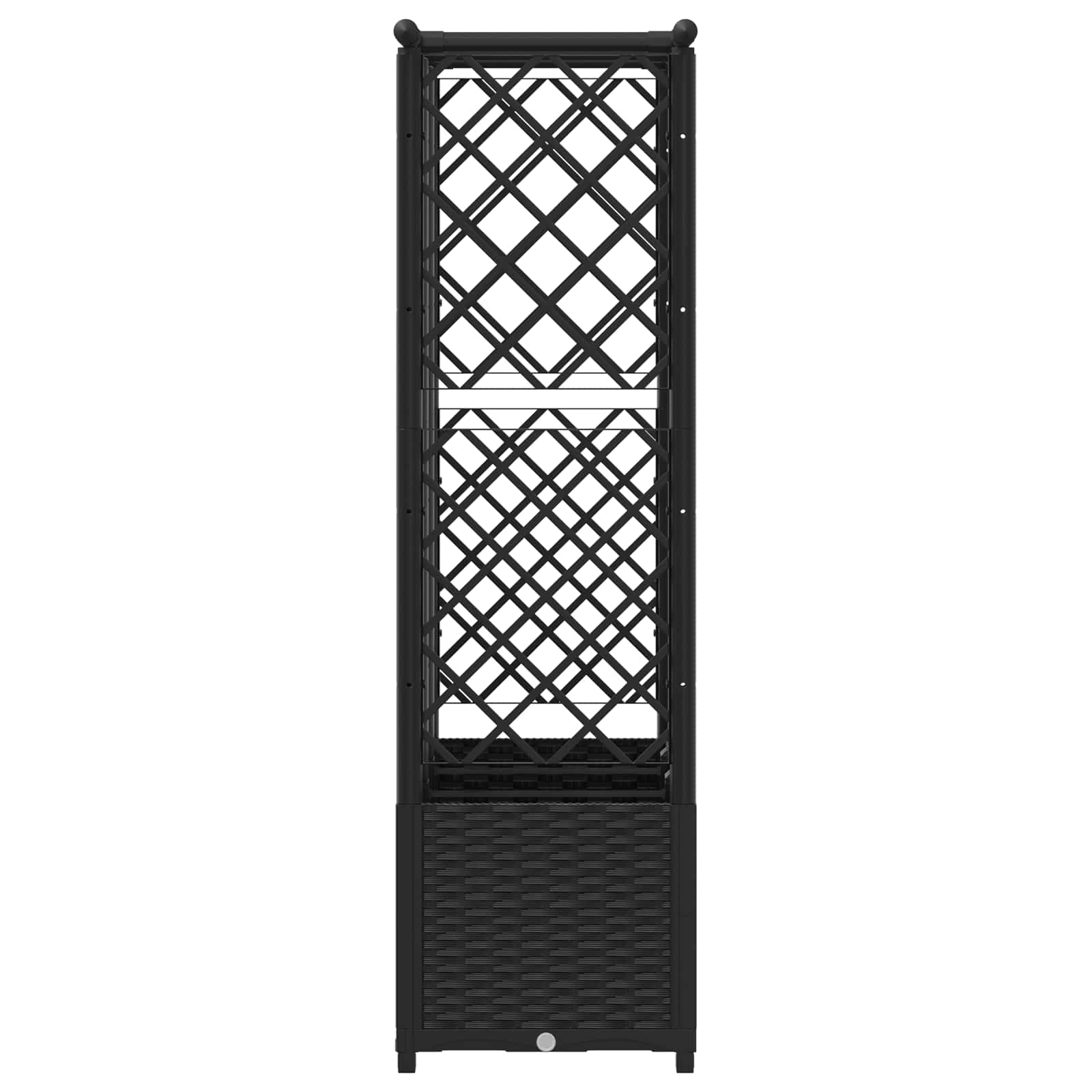 Cama elevada com treliça e telhado preto 163,5 x 40 x 136 cm PP