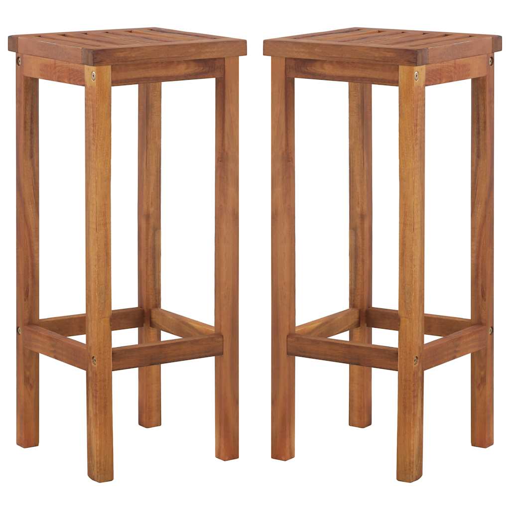 Bancos de bar 2 pcs madeira de acácia maciça