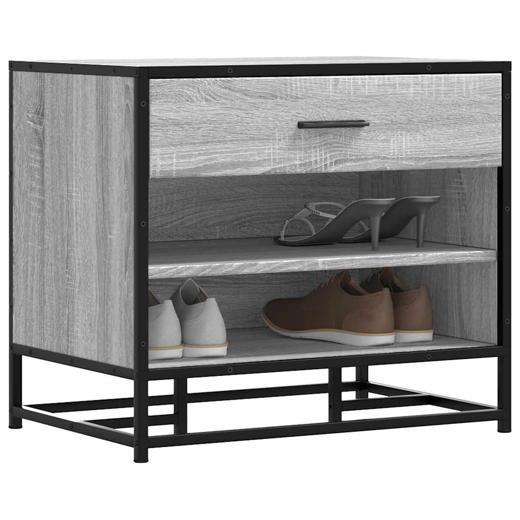 Banco para calçado sonoma 60x40x53,5 cm madeira metal cinzento
