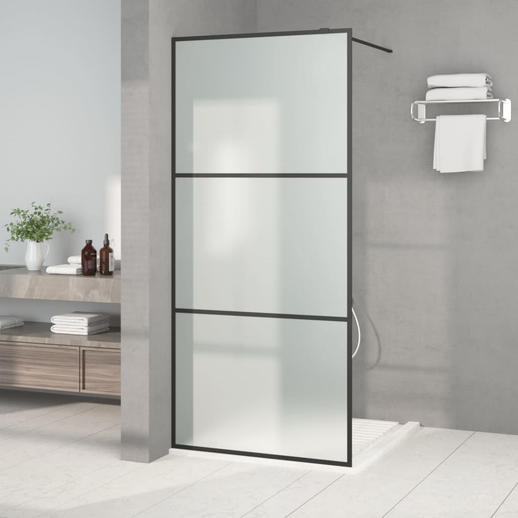 Divisória de chuveiro 90x195 cm vidro opaco esg preto
