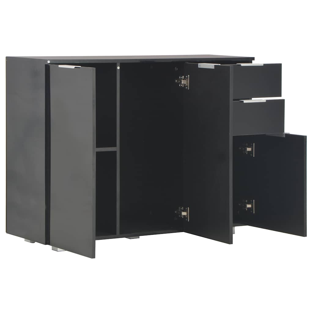 Aparador 107x35x80,5 cm preto brilhante