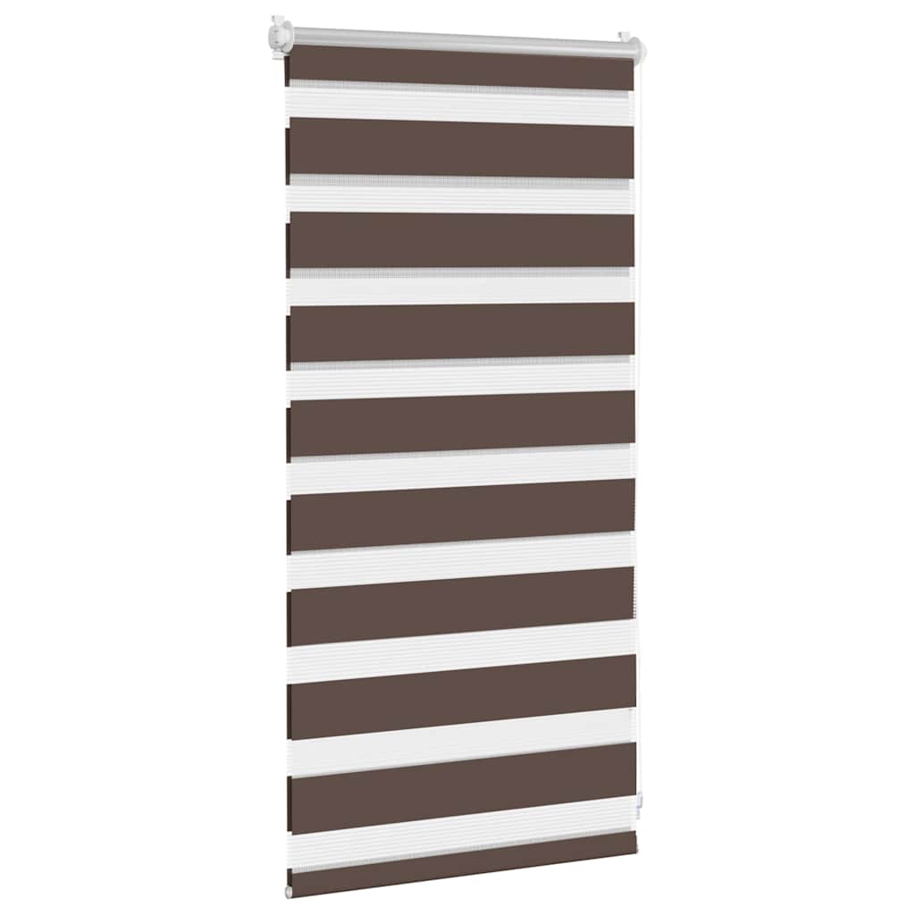 Cortina zebra 40,9x100 cm, largura do tecido 36,7 cm, cor café