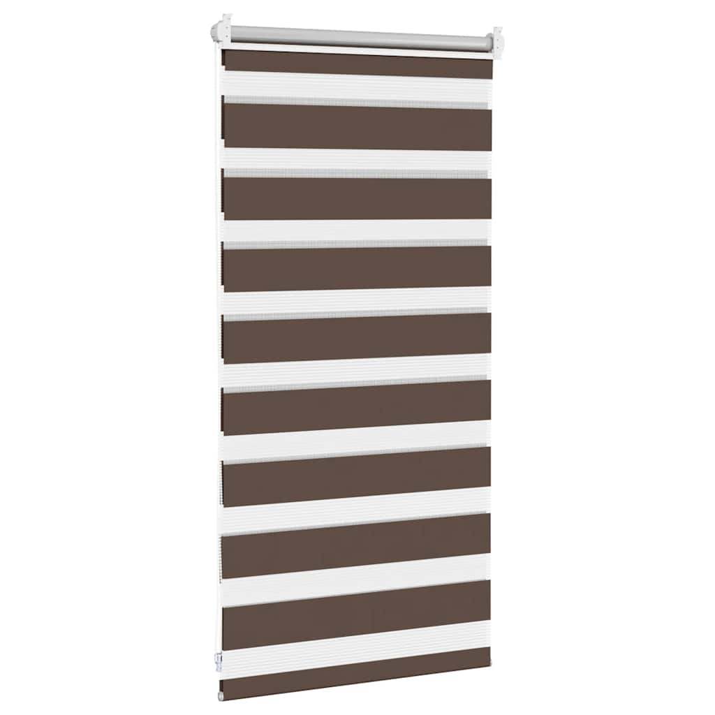 Cortina zebra 40,9x100 cm, largura do tecido 36,7 cm, cor café