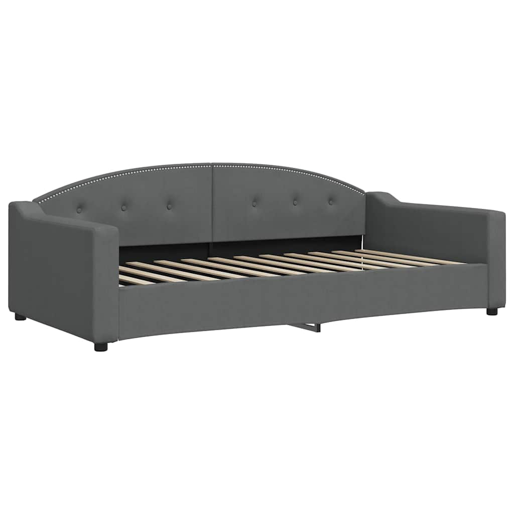 Sofá-cama c/ gavetão/colchões 100x200cm tecido cinzento-escuro