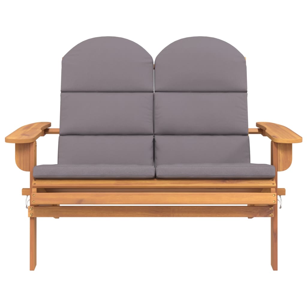 Banco de jardim adirondack c/ almofadões 126 cm acácia maciça