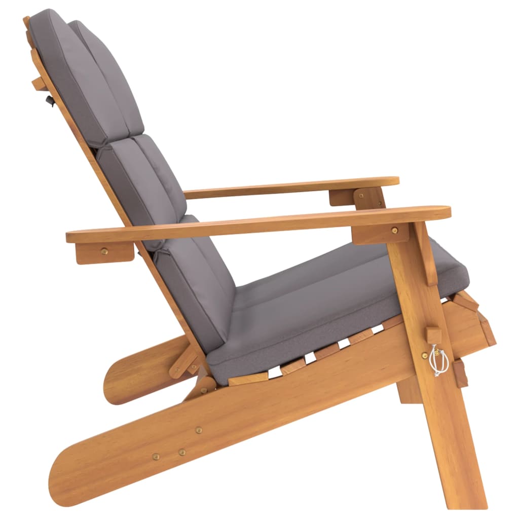 Banco de jardim adirondack c/ almofadões 126 cm acácia maciça