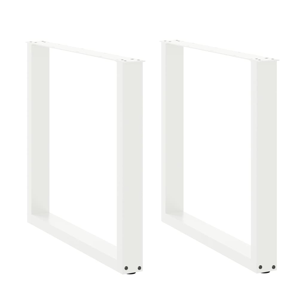 Pés de mesa de jantar em forma de u, 2 peças, branco, 90x (72-73) cm, aço