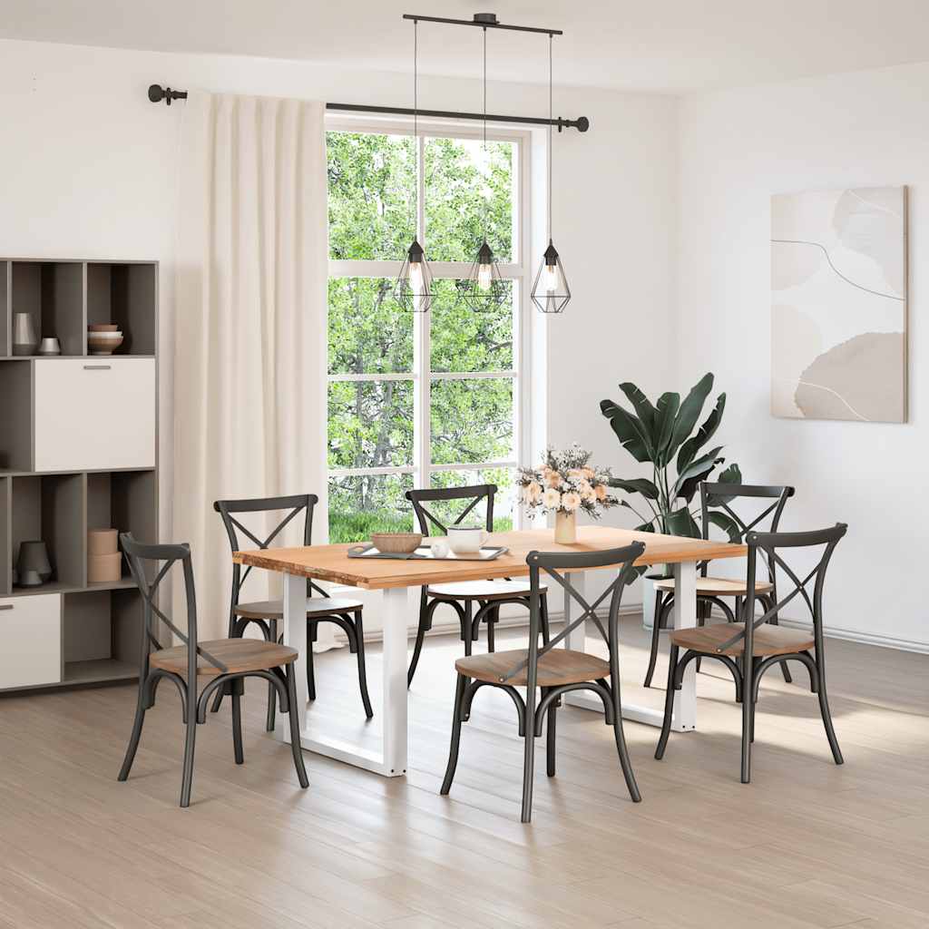 Pés de mesa de jantar em forma de u, 2 peças, branco, 90x (72-73) cm, aço