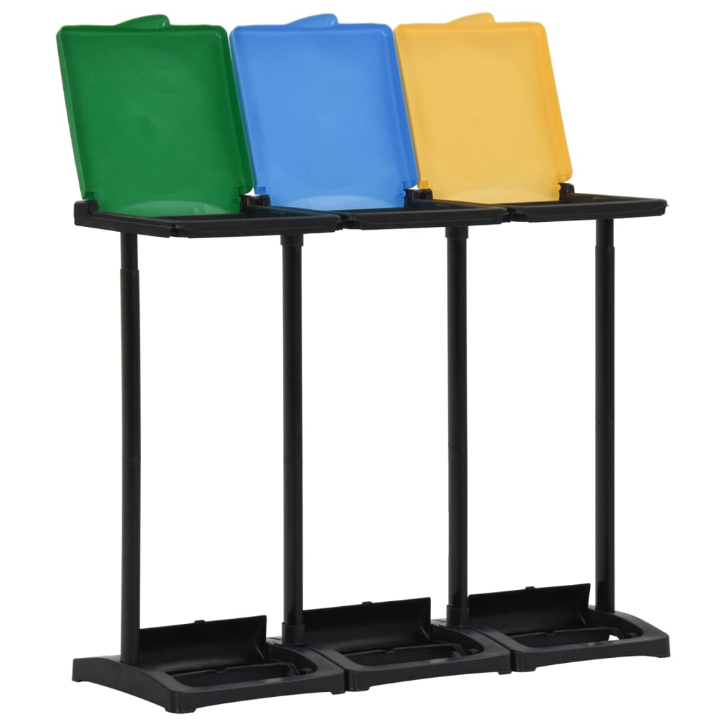 Suporte para sacos do lixo com tampa 240-330 l PP multicor