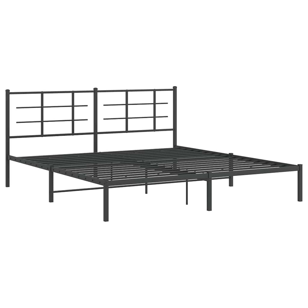 Estrutura de cama com cabeceira 183x213 cm metal preto
