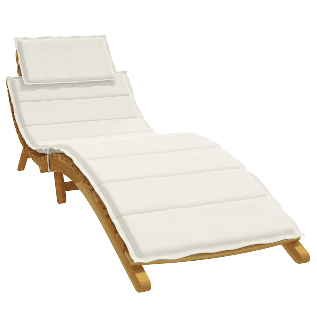 Almofadão para espreguiçadeira 186x58x4cm mesclado tecido creme