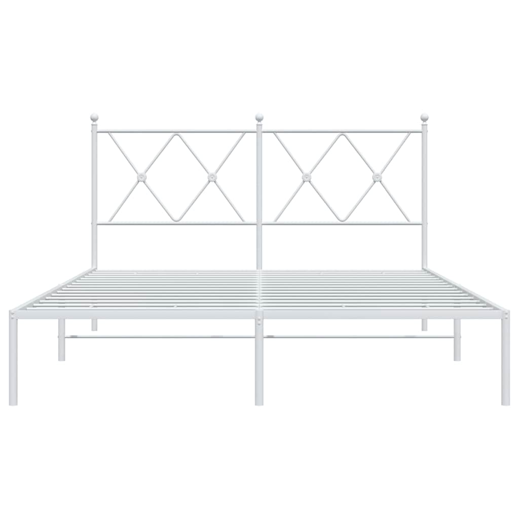 Estrutura de cama com cabeceira 140x190 cm metal branco