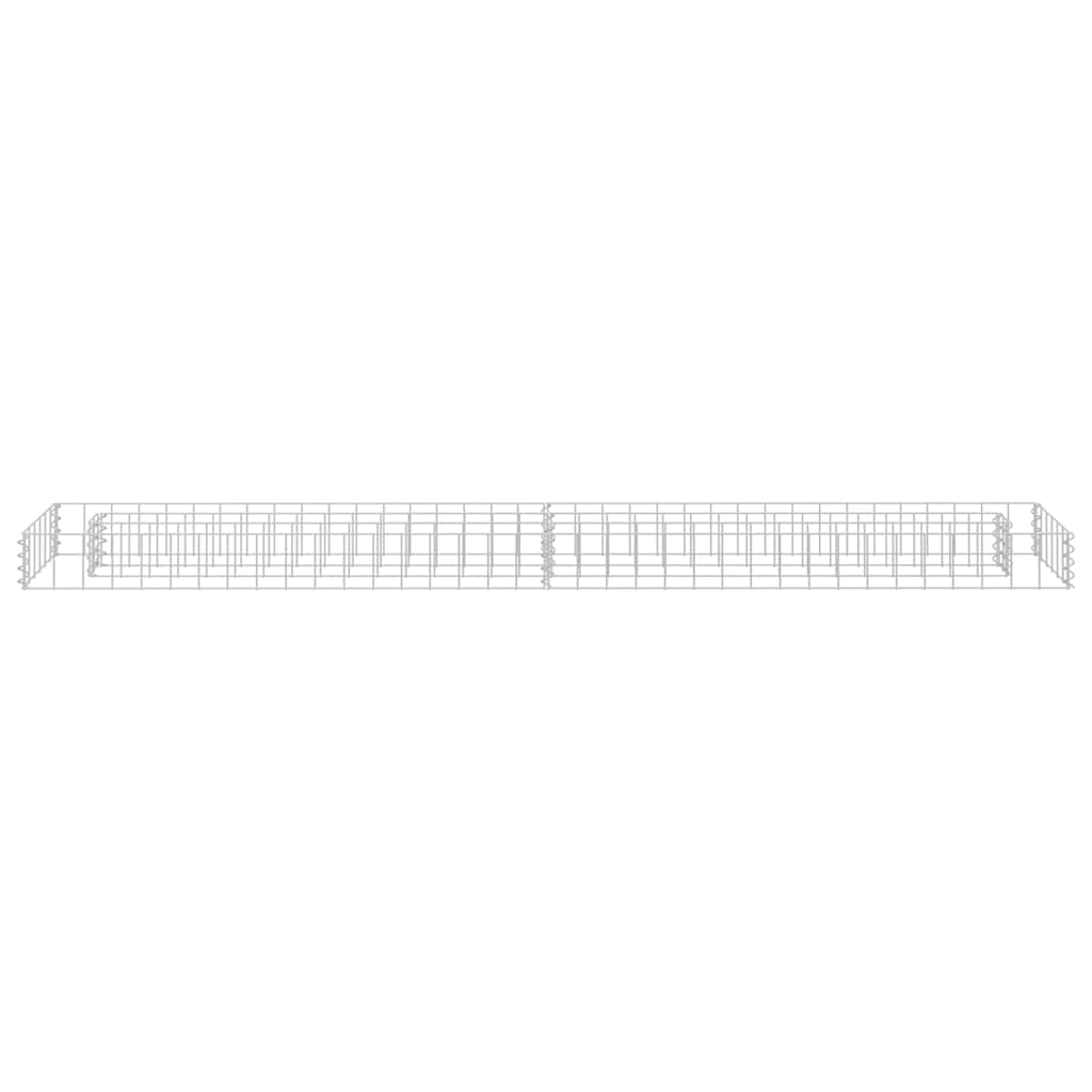 Canteiro elevado/cesto gabião 180x30x10 cm aço galvanizado