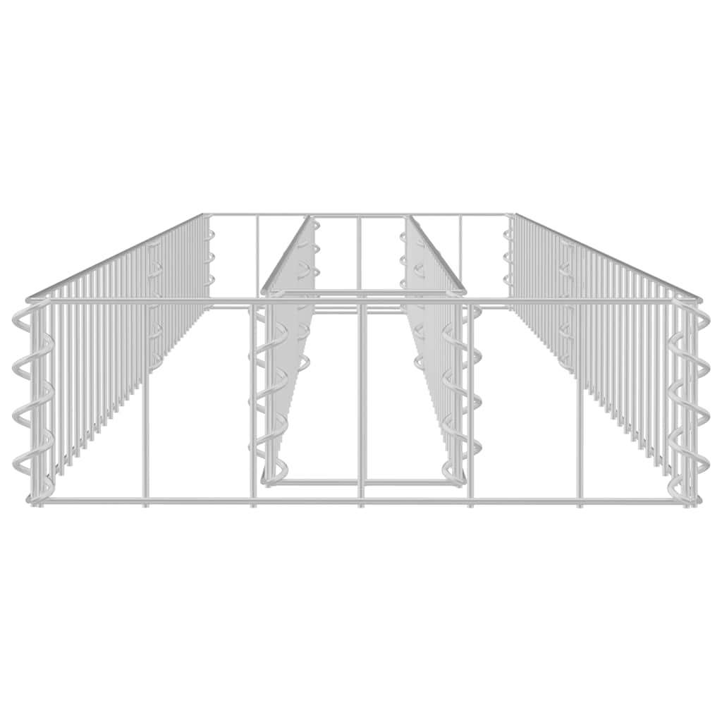 Canteiro elevado/cesto gabião 180x30x10 cm aço galvanizado