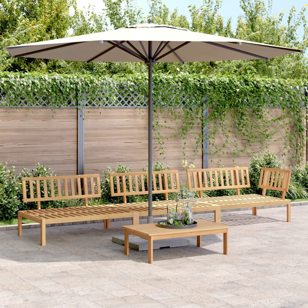 4 Pcs conjunto de móveis de paletes p/ jardim acácia maciça