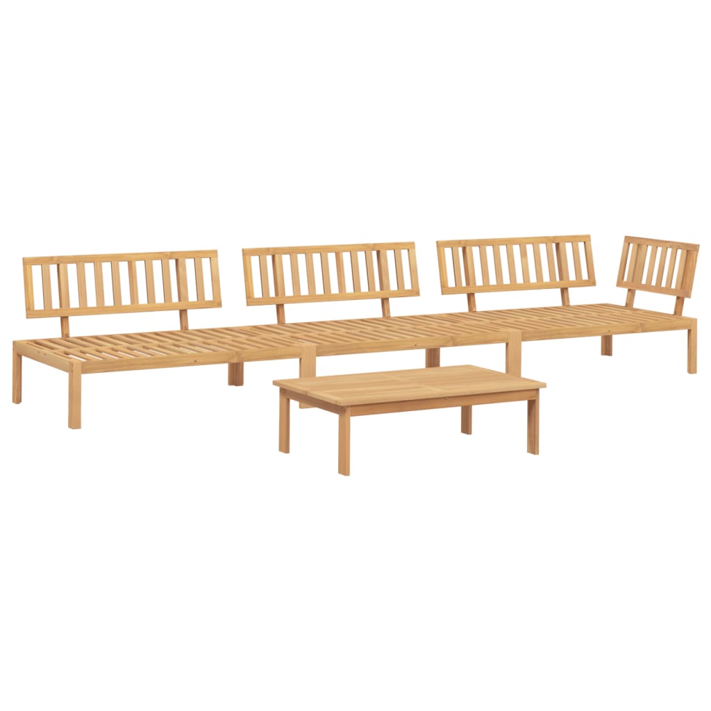 4 Pcs conjunto de móveis de paletes p/ jardim acácia maciça